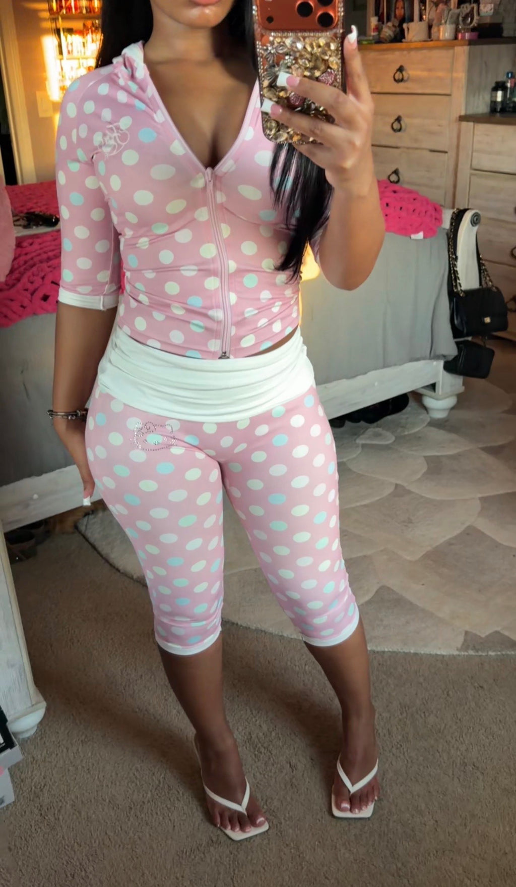 Two Toned Polka Dot HK Set